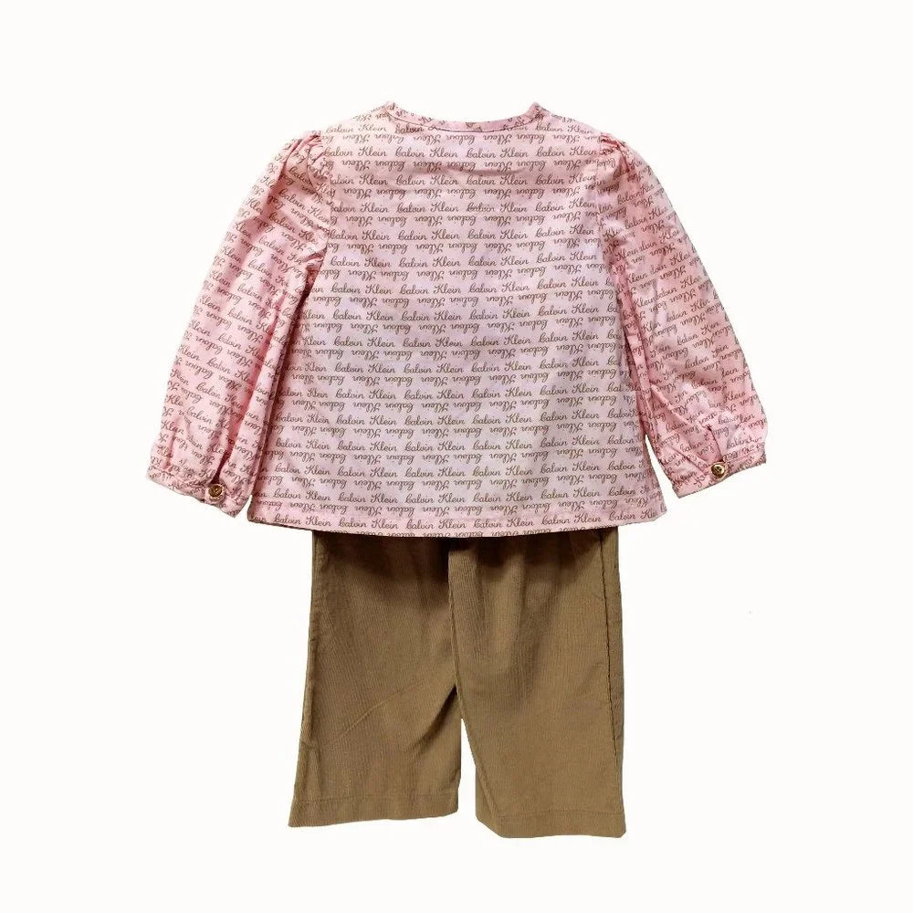 Calvin Klein Pink & Beige Girls  2 pc Set 12M
